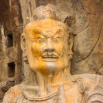 Ancient sculpture detail, Longmen Grottoes