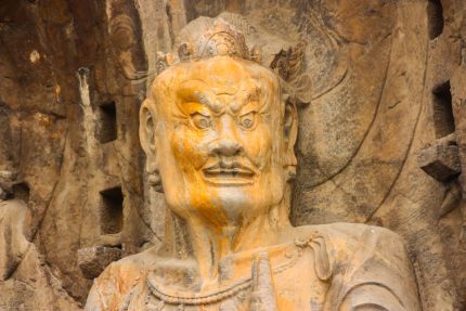 Ancient sculpture detail, Longmen Grottoes